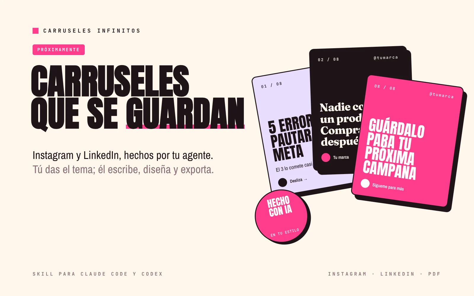 Carruseles Infinitos: carruseles de Instagram y LinkedIn hechos por tu agente